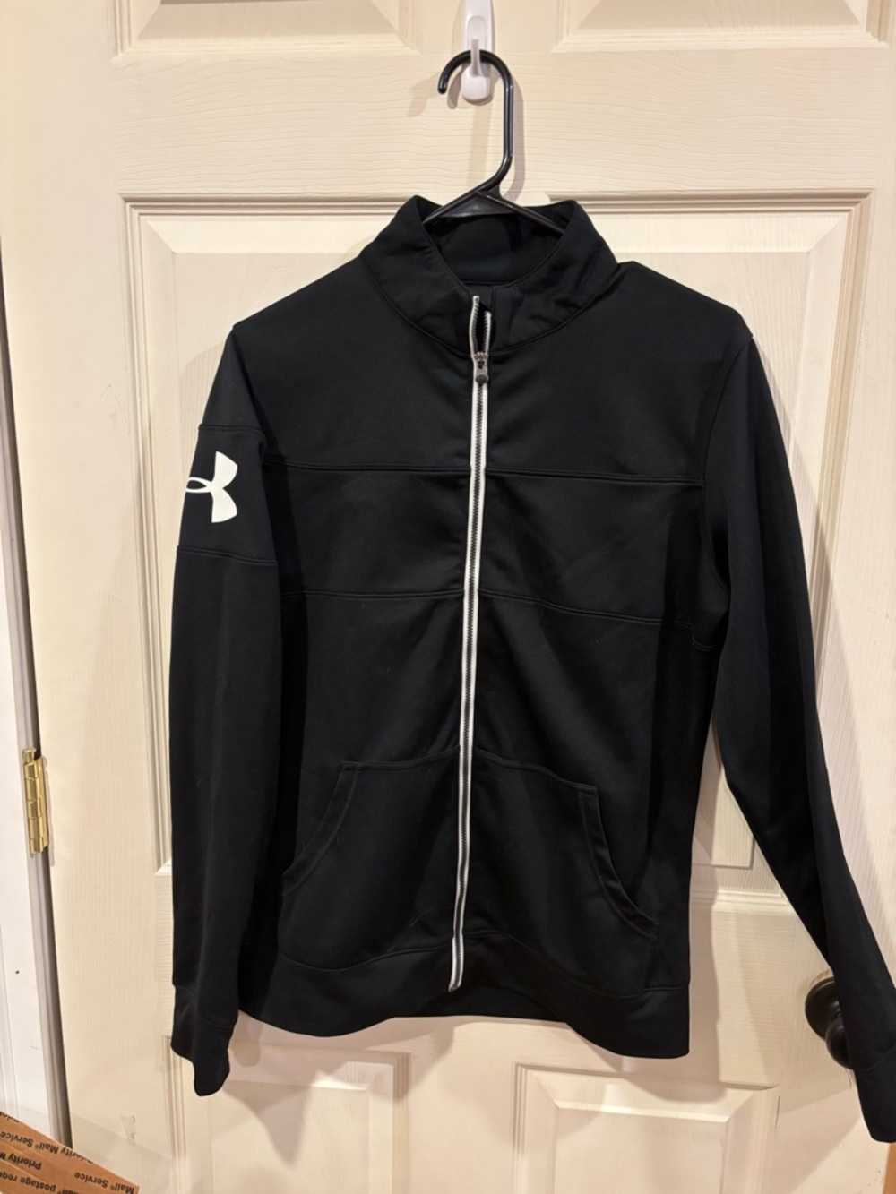 Under Armour Black Full-Zip Performance Jacket with White Logo